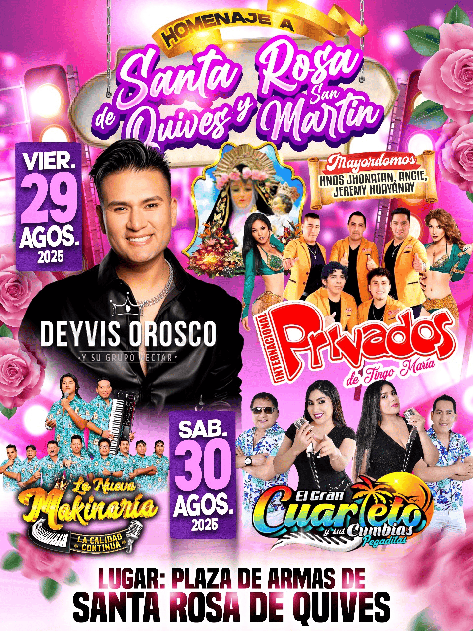 Celebración del aniversario de Santa Rosa de Lima.